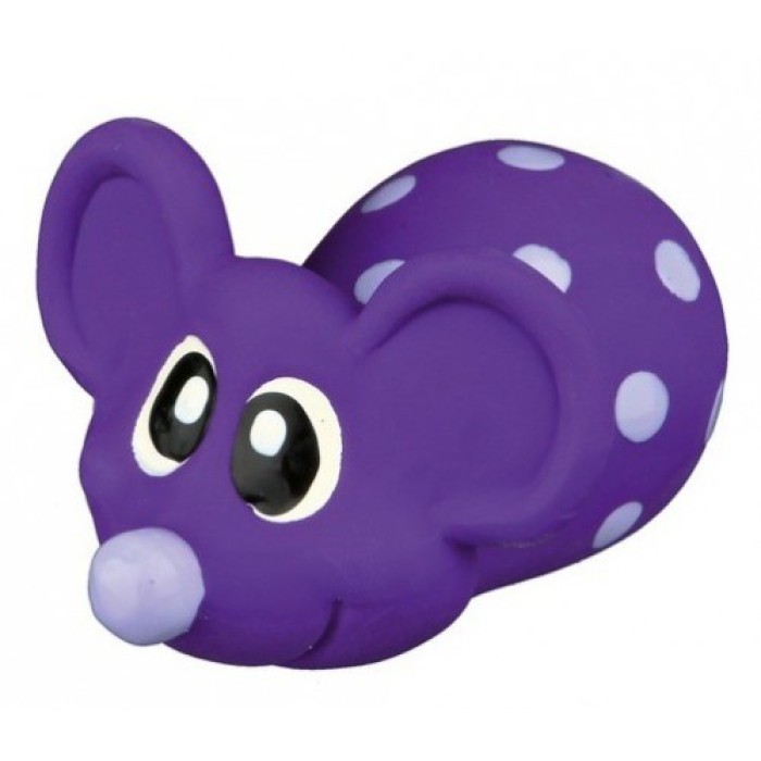 Игрушка для собак TRIXIE - Мышь в горошек, 8 см.  Цвет: различные